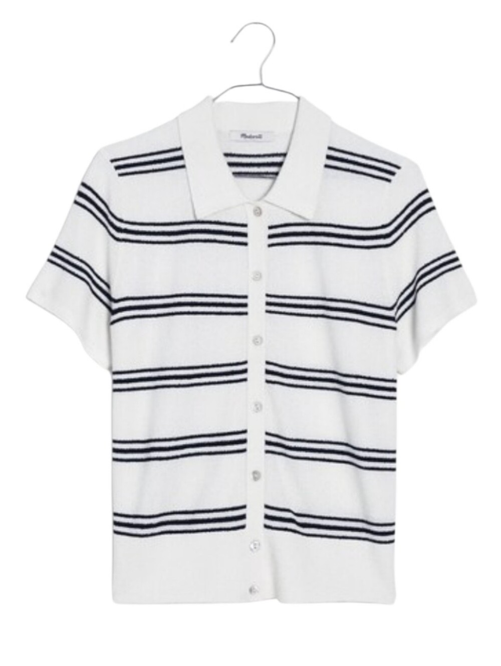 Madewell Women's Striped Polo Sweater Tee - Picture 6 of 13